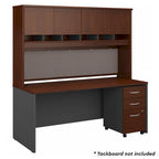 Bureau de 72 po L x 30 po P avec huche et classeur mobile