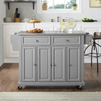 Chariot de cuisine avec plateau en acier inoxydable et rangements - 51.5L x 18P x 34H