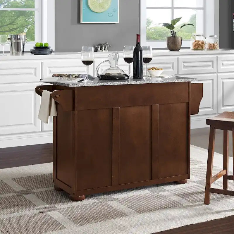 Îlot de cuisine autoportant avec plateau en granit - 51,5" L x 18" P x 35,25" H