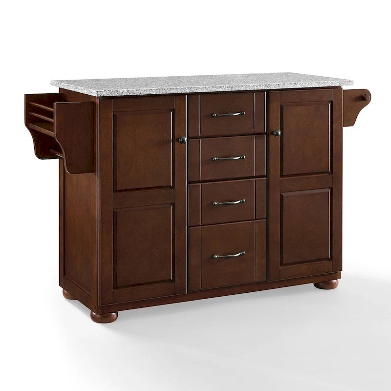 Îlot de cuisine autoportant avec plateau en granit - 51,5" L x 18" P x 35,25" H