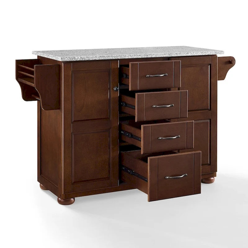 Îlot de cuisine autoportant avec plateau en granit - 51,5" L x 18" P x 35,25" H