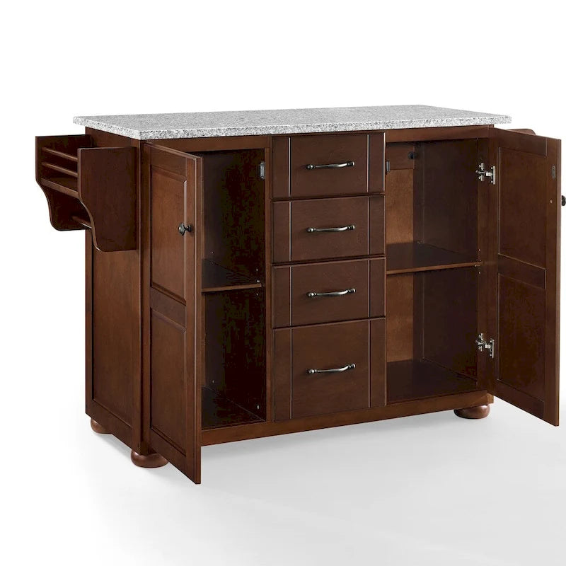 Îlot de cuisine autoportant avec plateau en granit - 51,5" L x 18" P x 35,25" H