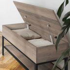 Banc de rangement avec abattant supérieur et étagère inférieure
