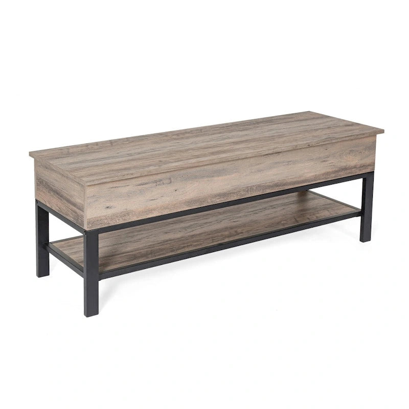 Banc de rangement avec abattant supérieur et étagère inférieure