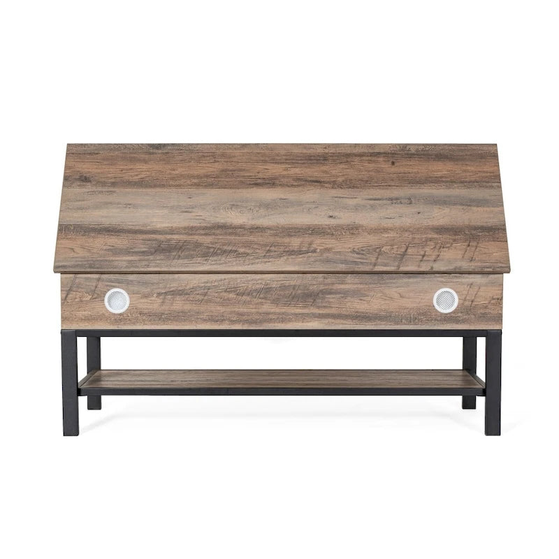 Banc de rangement avec abattant supérieur et étagère inférieure