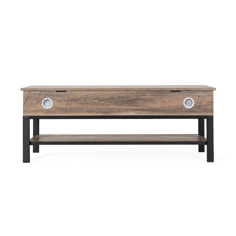 Banc de rangement avec abattant supérieur et étagère inférieure