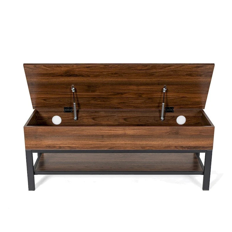 Banc de rangement avec abattant supérieur et étagère inférieure