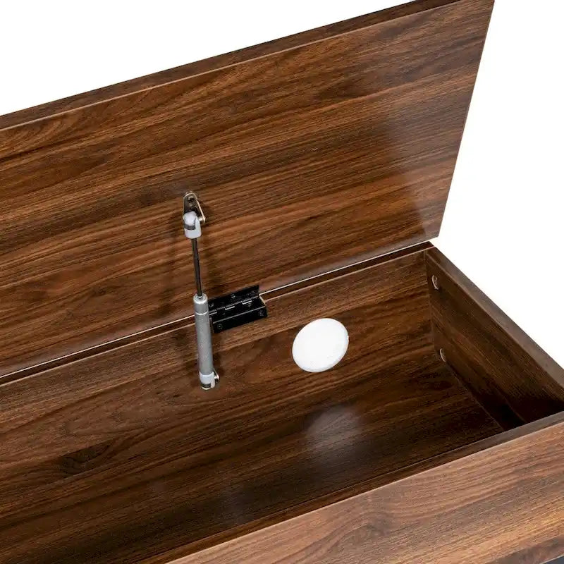 Banc de rangement avec abattant supérieur et étagère inférieure