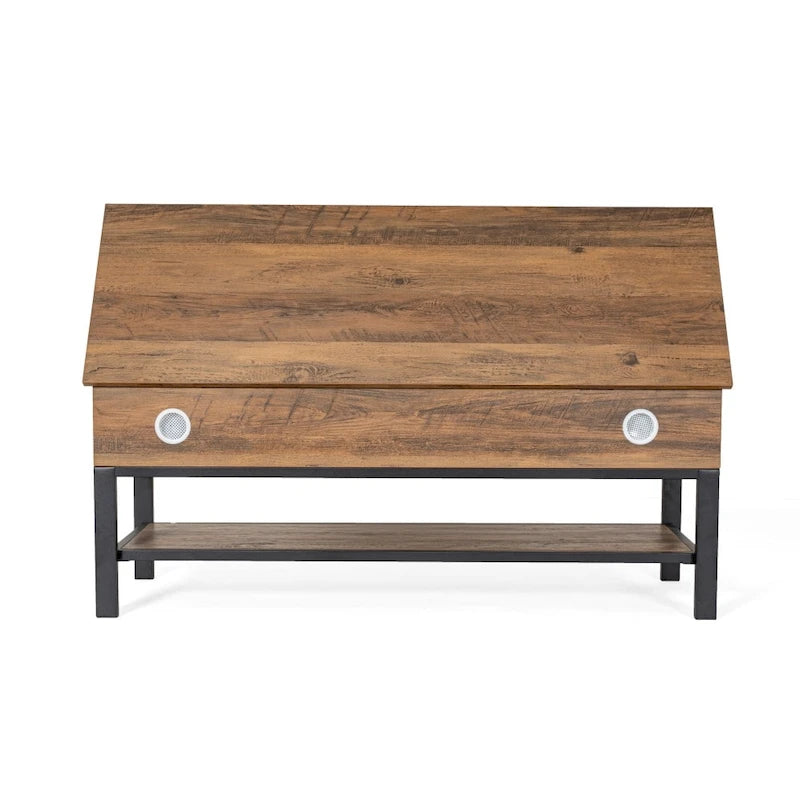 Banc de rangement avec abattant supérieur et étagère inférieure