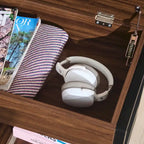 Banc de rangement en bois avec compartiment à couvercle relevable et étagère à chaussures