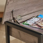 Banc de rangement en bois avec compartiment à couvercle relevable et étagère à chaussures