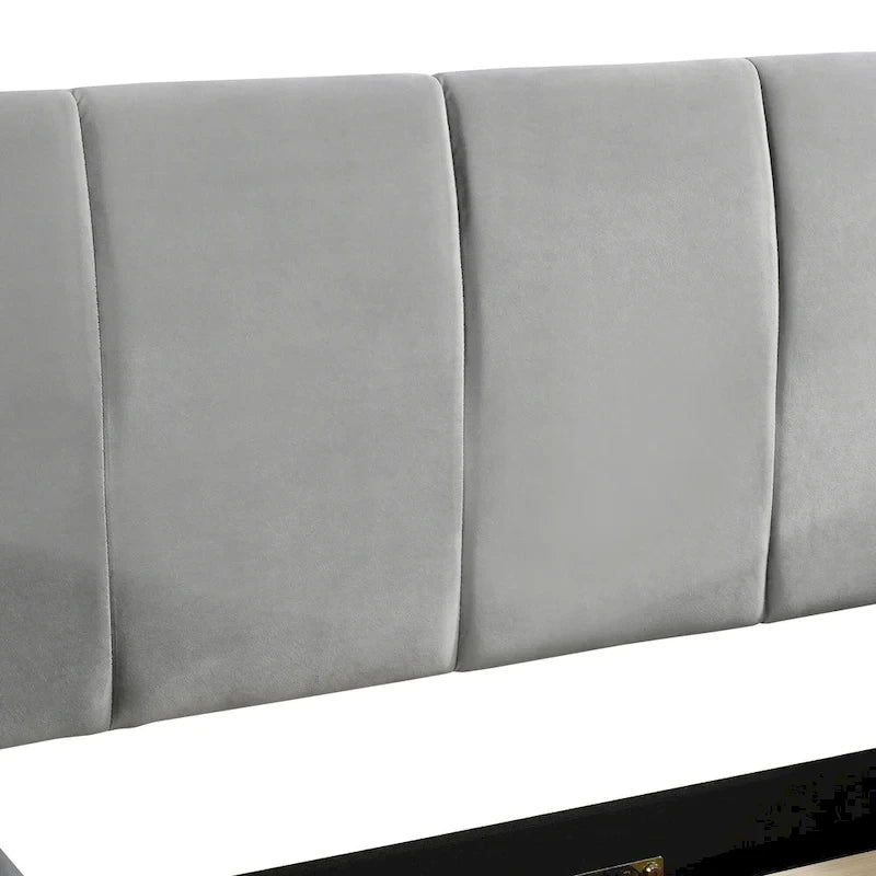 Lit plateforme tapissé en velours pleine grandeur avec bureau pour enfants