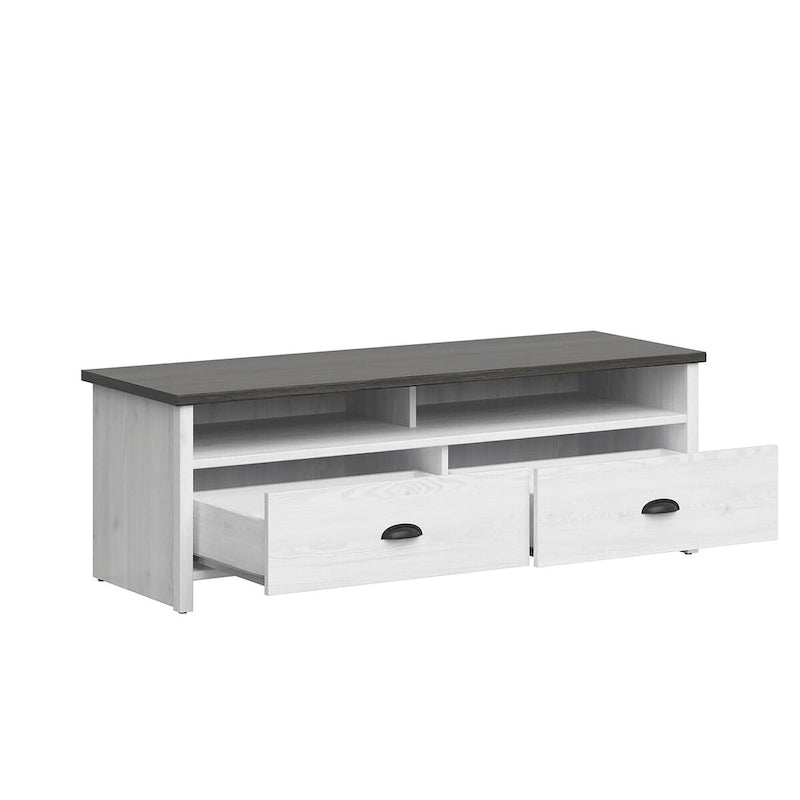 Meuble TV de 50 pouces avec tiroirs de rangement – Blanc vieilli