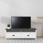 Meuble TV de 50 pouces avec tiroirs de rangement – Blanc vieilli