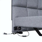 Lit plateforme rembourré pleine grandeur avec lumières DEL et ports de chargement USB