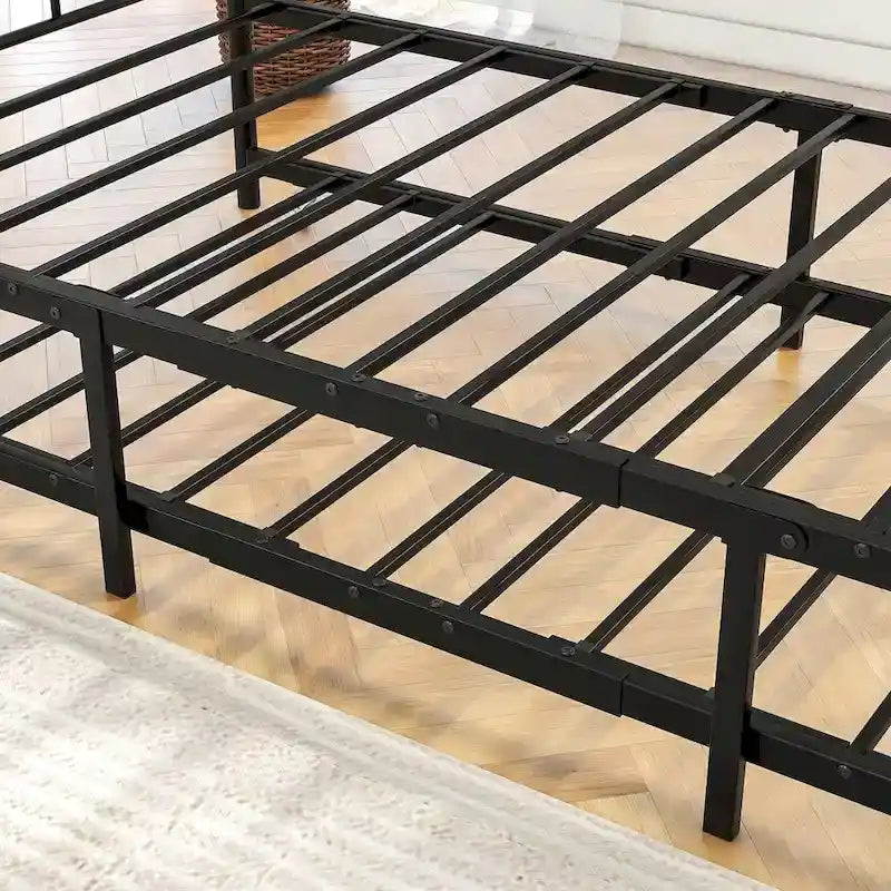 Cadre de lit de repos en métal avec lit gigogne - Taille simple