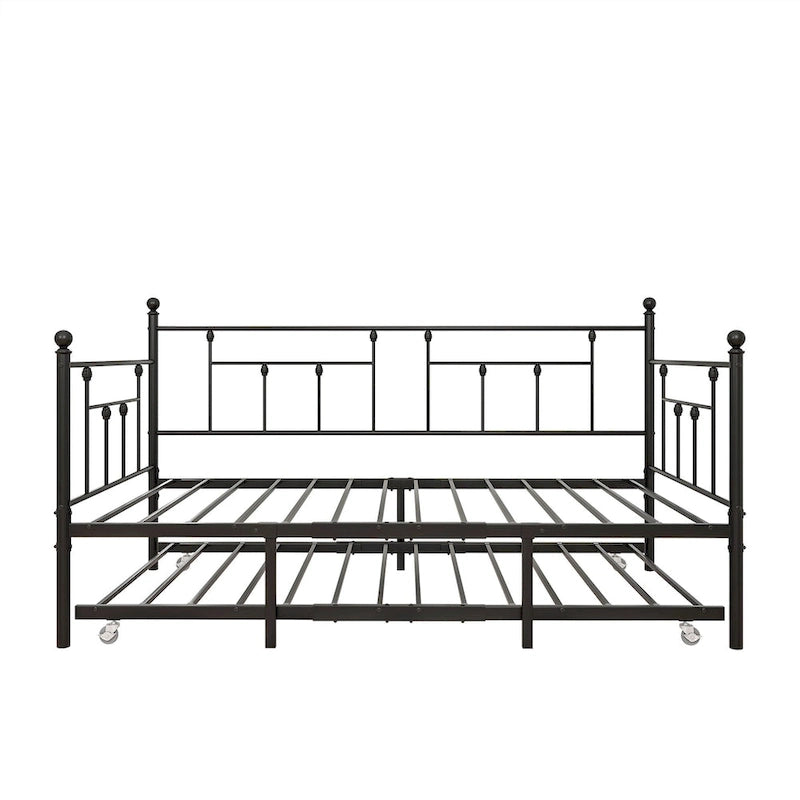 Cadre de lit de repos en métal avec lit gigogne - Taille simple