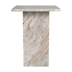 Table d'appoint à plateau en marbre – Base en T, pierre naturelle, hauteur 47 cm