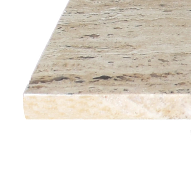 Table d'appoint à plateau en marbre – Base en T, pierre naturelle, hauteur 47 cm