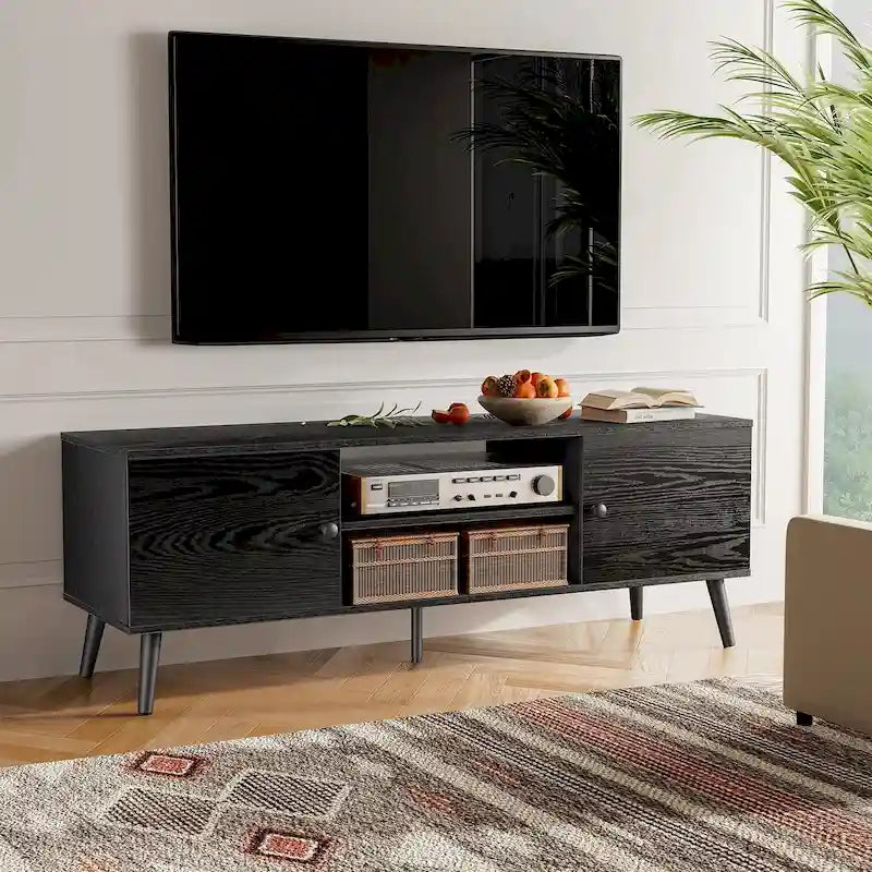 Meuble TV avec placards de rangement pour téléviseurs de 55 à 60 pouces
