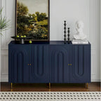 Armoire de rangement en bois à 4 portes avec étagères réglables