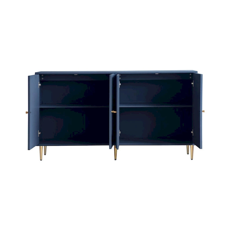 Armoire de rangement en bois à 4 portes avec étagères réglables