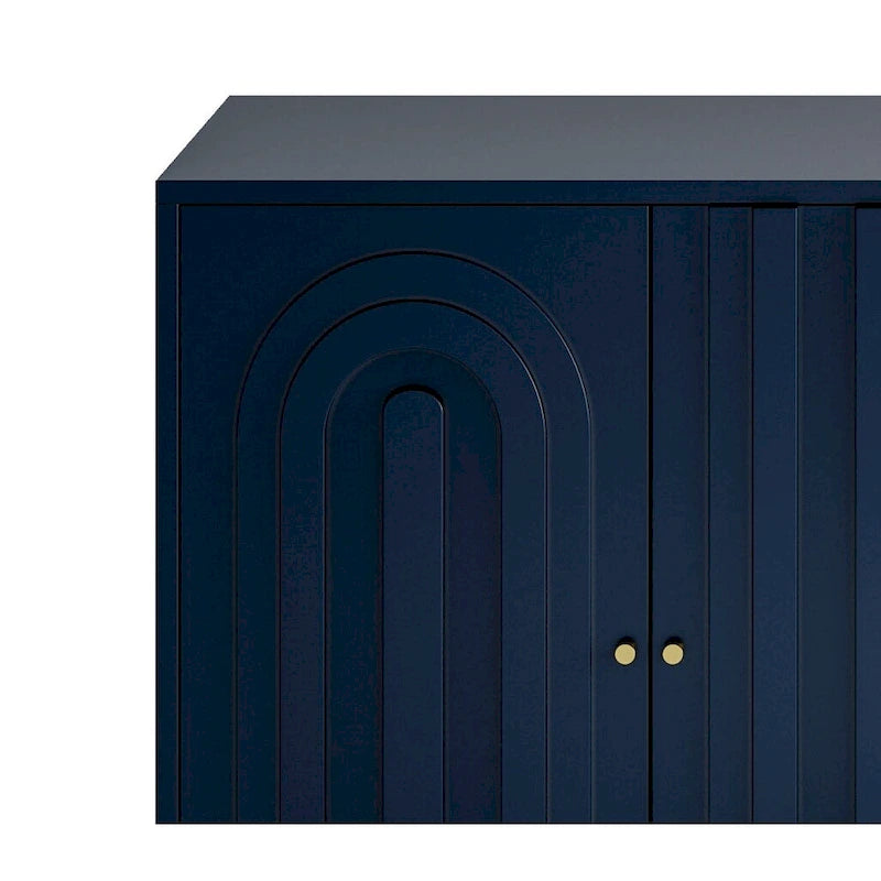 Armoire de rangement en bois à 4 portes avec étagères réglables