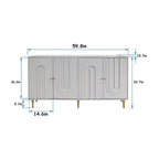 Armoire de rangement en bois à 4 portes avec étagères réglables