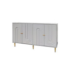 Armoire de rangement en bois à 4 portes avec étagères réglables