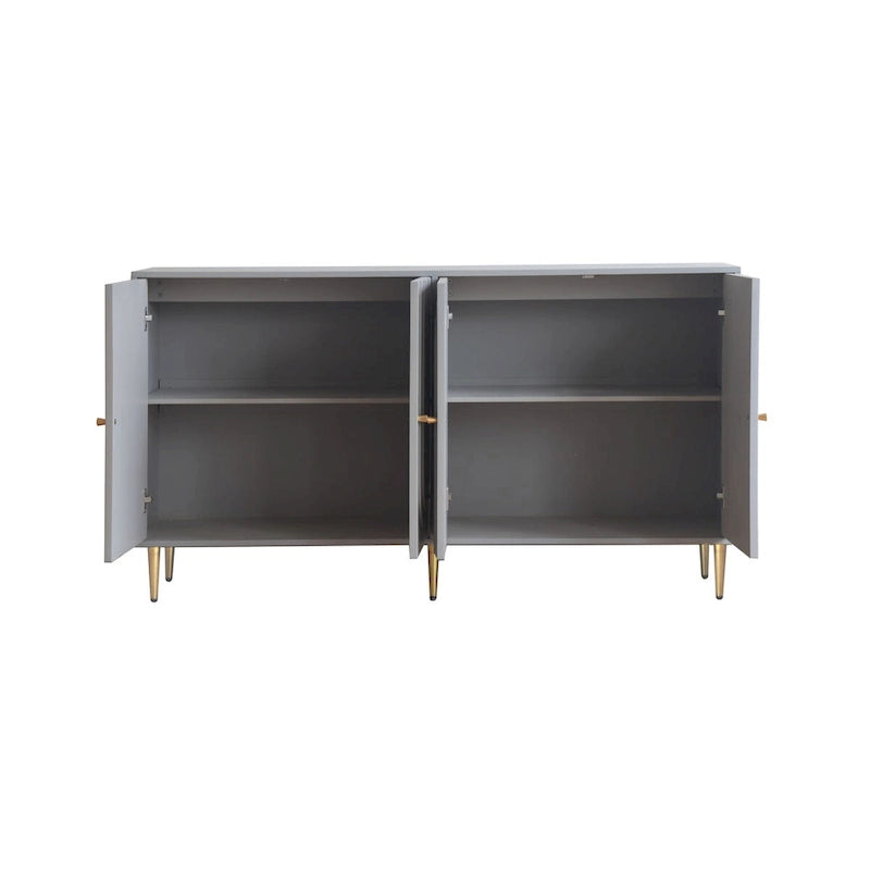Armoire de rangement en bois à 4 portes avec étagères réglables
