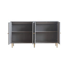 Armoire de rangement en bois à 4 portes avec étagères réglables