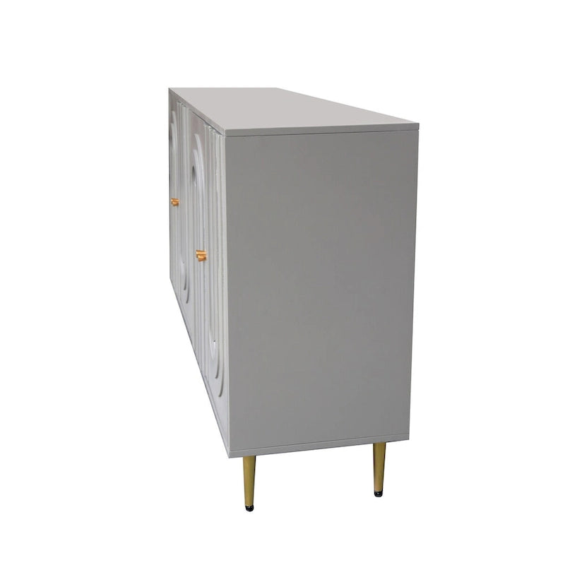 Armoire de rangement en bois à 4 portes avec étagères réglables