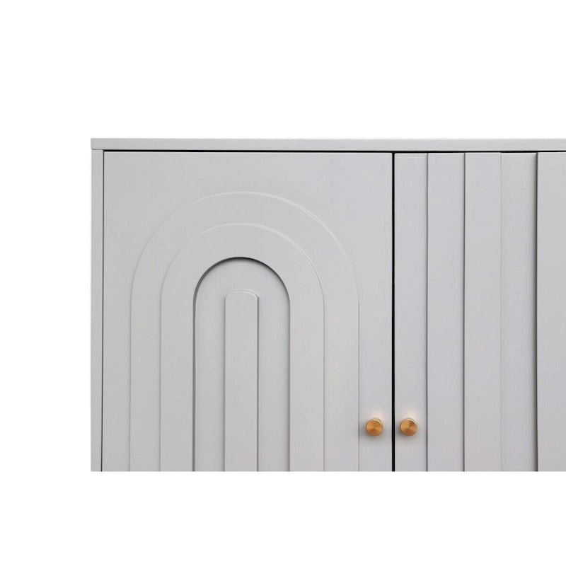 Armoire de rangement en bois à 4 portes avec étagères réglables