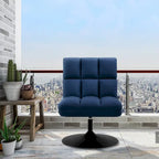 Fauteuil d'appoint pivotant à 360°, fauteuil de salon sans accoudoirs rembourré en tissu Leathaire, structure en acier