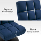 Fauteuil d'appoint pivotant à 360°, fauteuil de salon sans accoudoirs rembourré en tissu Leathaire, structure en acier