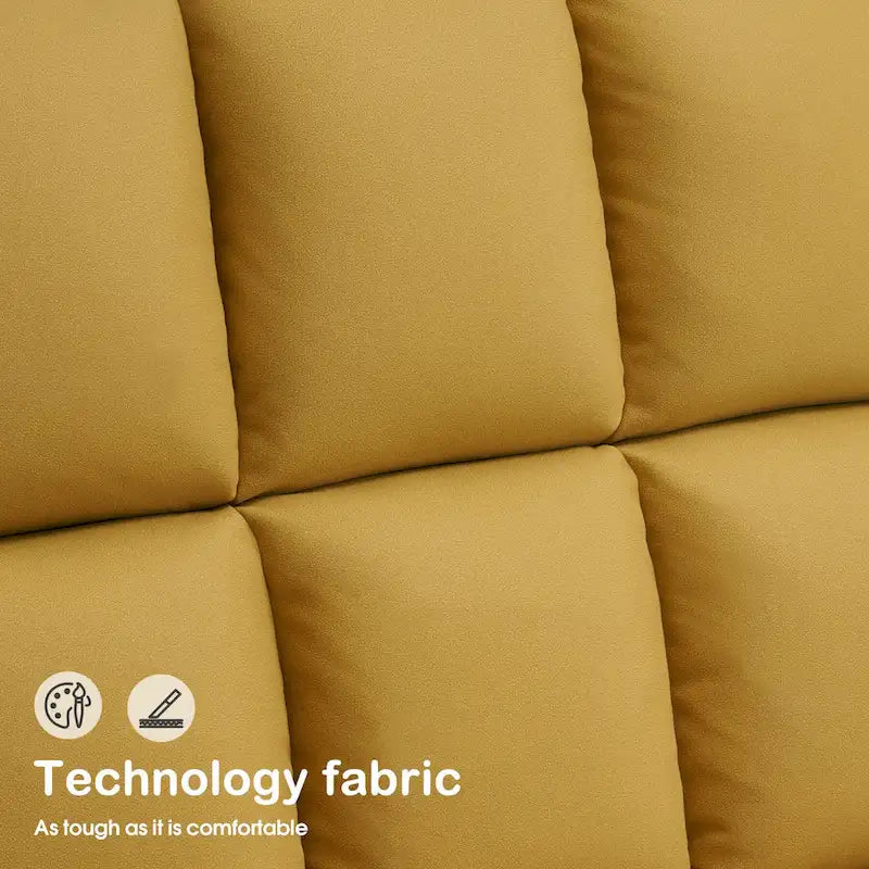 Fauteuil d'appoint pivotant à 360°, fauteuil de salon sans accoudoirs rembourré en tissu Leathaire, structure en acier