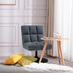 Fauteuil d'appoint pivotant à 360°, fauteuil de salon sans accoudoirs rembourré en tissu Leathaire, structure en acier