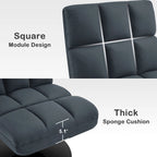 Fauteuil d'appoint pivotant à 360°, fauteuil de salon sans accoudoirs rembourré en tissu Leathaire, structure en acier
