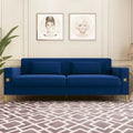 Canapé de causeuse en velours capitonné avec coussins lombaires — 85,63"P x 30,31"L x 30,51"H