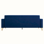 Canapé de causeuse en velours capitonné avec coussins lombaires — 85,63"P x 30,31"L x 30,51"H