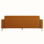 Canapé de causeuse en velours capitonné avec coussins lombaires — 85,63"P x 30,31"L x 30,51"H