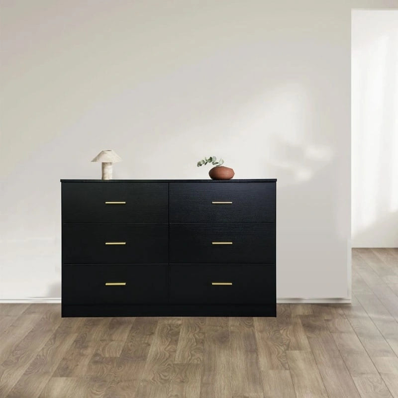 Commode à 6 tiroirs pour chambre à coucher – Grande commode de rangement spacieuse