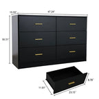 Commode à 6 tiroirs pour chambre à coucher – Grande commode de rangement spacieuse