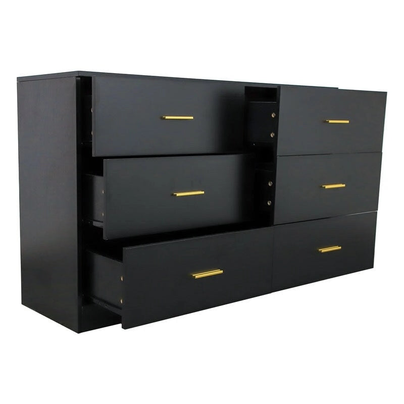 Commode à 6 tiroirs pour chambre à coucher – Grande commode de rangement spacieuse