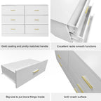 Commode à 6 tiroirs pour chambre à coucher – Grande commode de rangement spacieuse