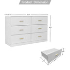 Commode à 6 tiroirs pour chambre à coucher – Grande commode de rangement spacieuse