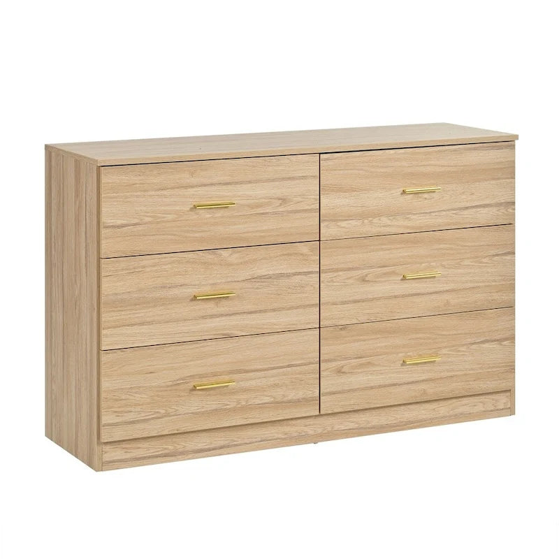 Commode à 6 tiroirs pour chambre à coucher – Grande commode de rangement spacieuse