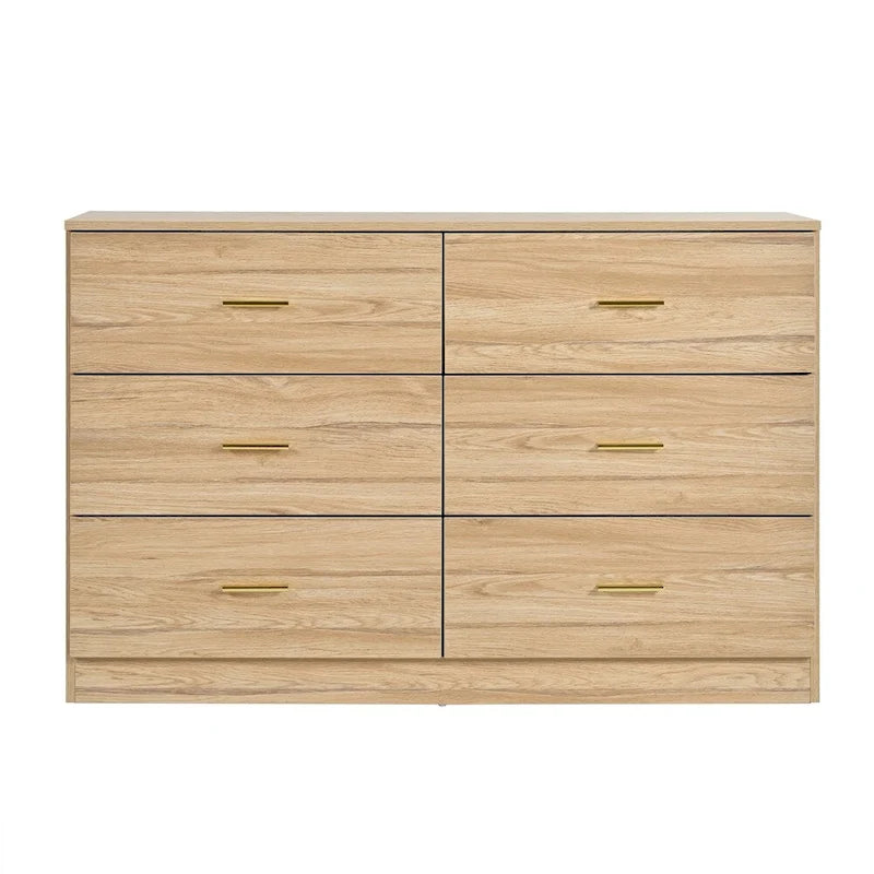 Commode à 6 tiroirs pour chambre à coucher – Grande commode de rangement spacieuse