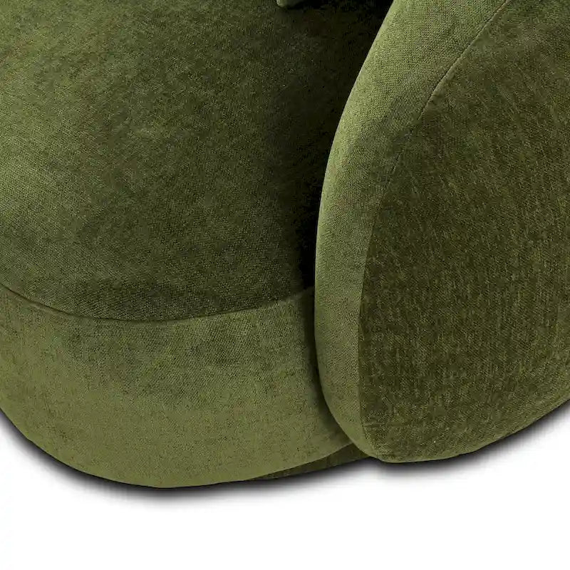 Canapé en tissu incurvé avec coussins fixes et coussins décoratifs