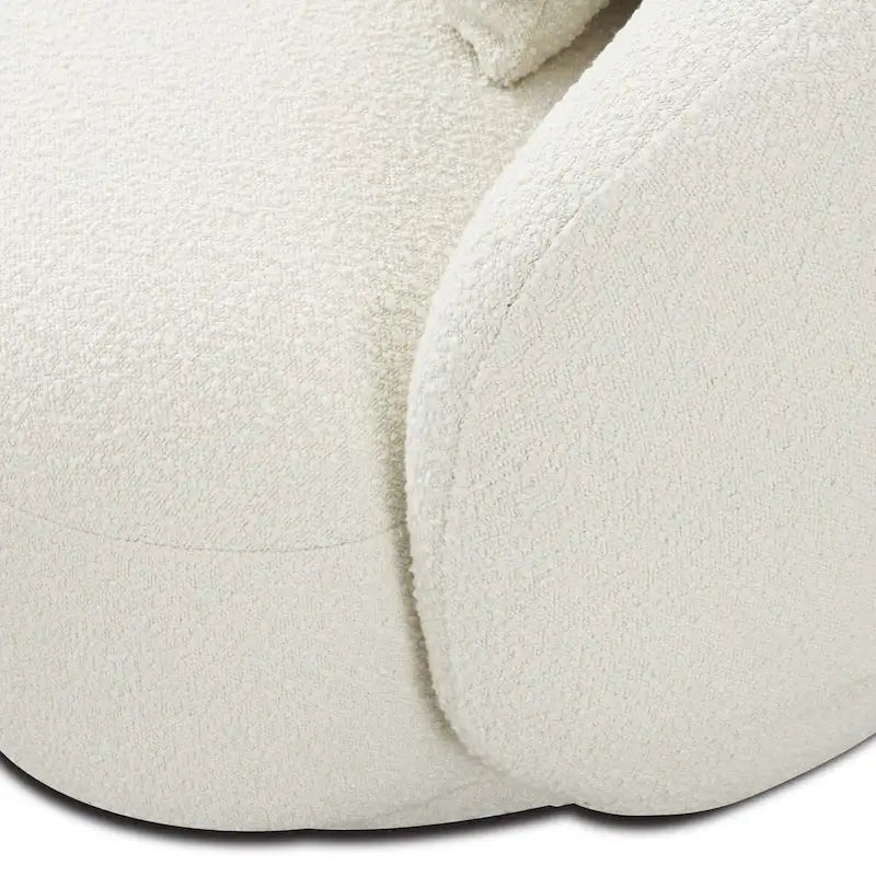 Canapé en tissu incurvé avec coussins fixes et coussins décoratifs
